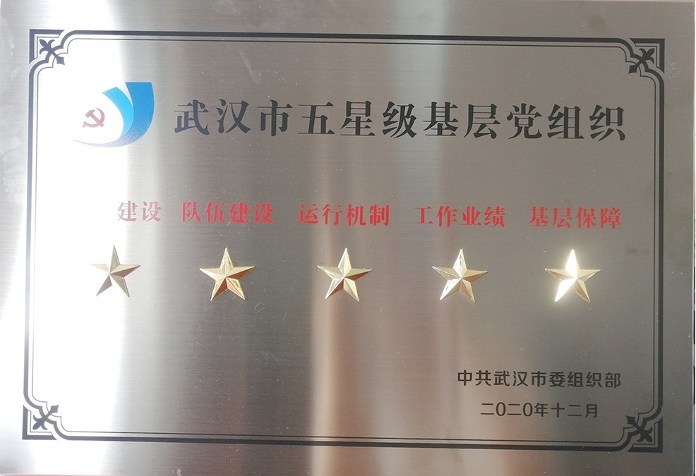 365官网党委荣获“武汉市五星级党组织”荣誉称号
